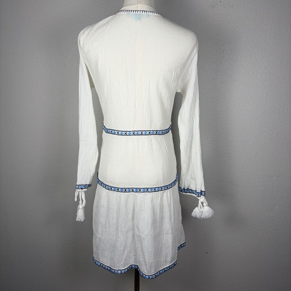 Melissa Odabash Embroidered Swim CoverUp Mini Dress Size XS Millie White Blue - Picture 5 of 10